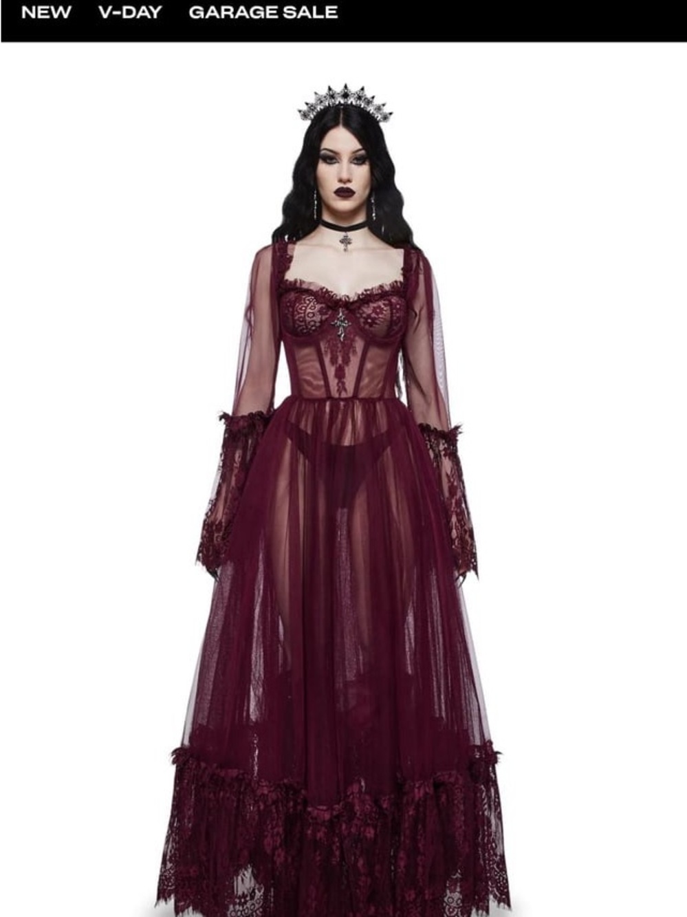 Dolls Kill Widow dance with death maxi dress